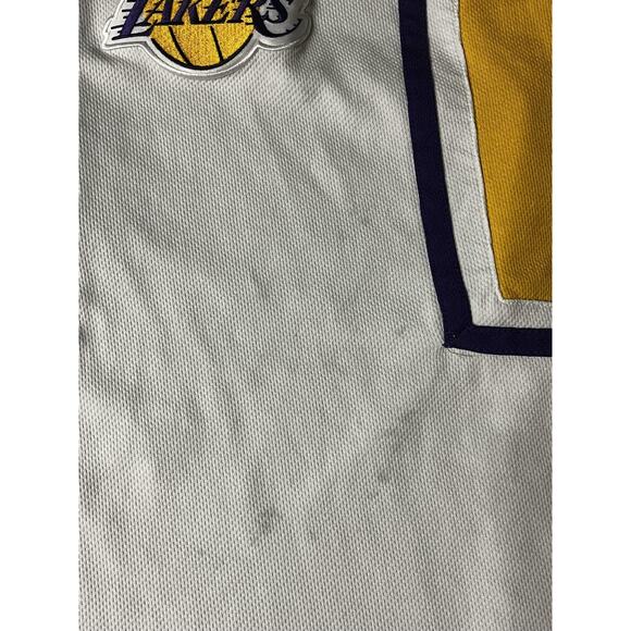 Los Angeles Lakers Shirt Mens 2XL White Purple Gold NBA Basketball Nike Half Zip - Picture 11 of 16